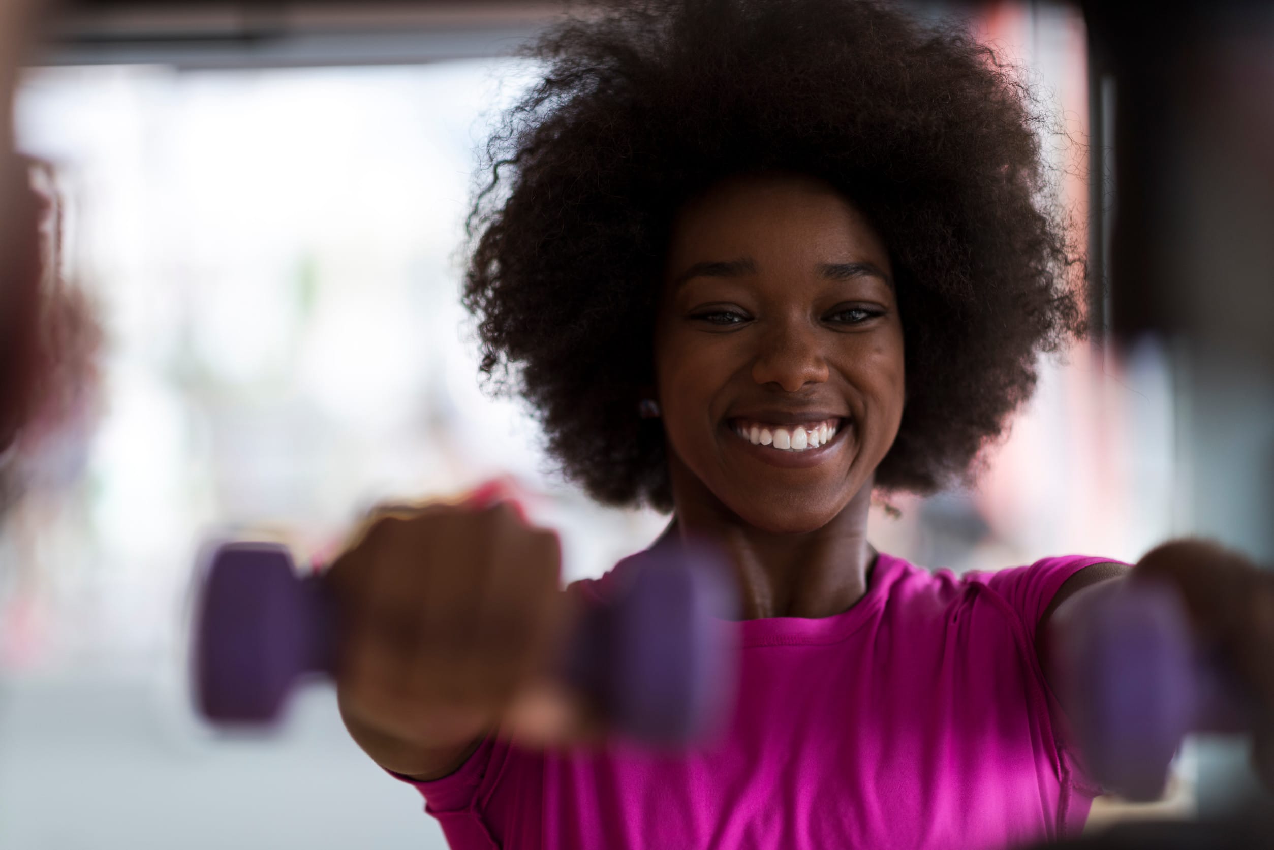 Happy Woman Working Out